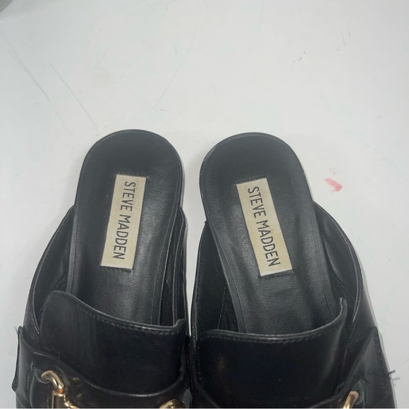 Steve Madden Kandi black leather loafer mules size 6 - Picture 4 of 9